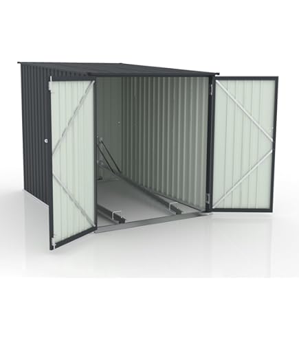 Amazon | 物置 屋外 収納庫 スチール製 幅192×奥行125×高さ185cm 防 