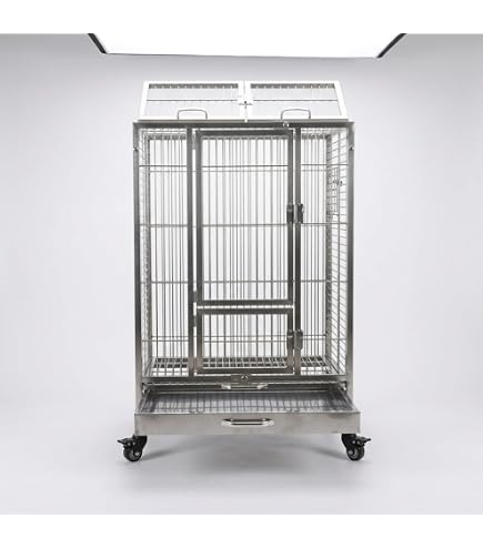 鳥籠　えとぴか　オリジナル　ステンレス　大型 Amazon.co.jp: 鳥かご・ケージ 豪華な大型オウムケージ、 中庭鳩繁殖