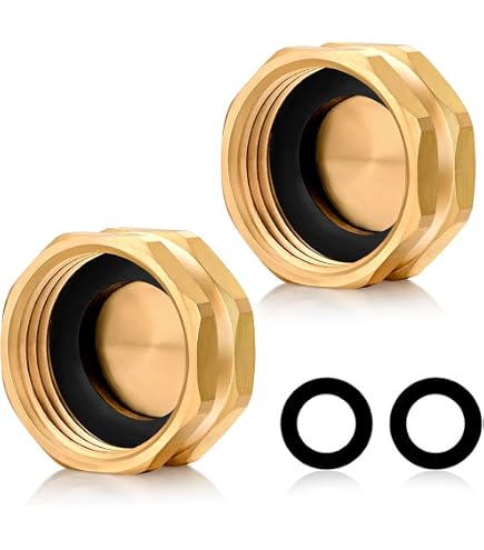 Radiator Valve Caps Jeffdad 6 Pcs Brass Blanking Nut Cap, 1/2" Female Blanking Stop Cap With Washers, Plumbing Fittings For Washing Machine Radiator Valve Faucets Tap(1/2 Inch Plumbing Fittings Cap