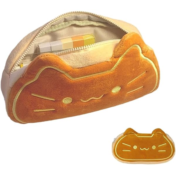 Amazon.co.jp: ペンケース 筆箱 猫 可愛い ふわふわ 猫 パン