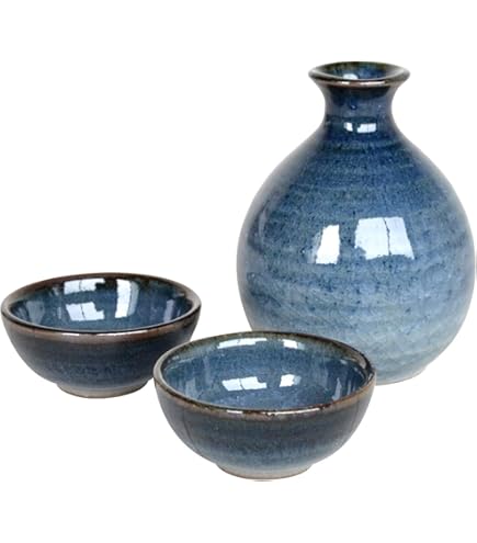 Amazon.co.jp: 酒器セット 徳利1個 ぐい呑み盃6個 トレー付き