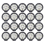 BRIGHTUM 作業灯 led 27W ワークライト 12V24V 軽トラック 荷台 除雪機 車外灯 10~30VDC対応 (円形　20個)