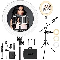 Amazon | KOSCHEAL 18インチLED リングライト, 女優ライト55W