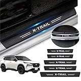 KINKA 日産用 エクストレイル用 サイドステップガード 新型 X-TRAIL用 T33系 T33/SNT33 車用サイドステップ プロテクター 保護ステッカー スカッフプレート 1.2mm 車 ステッカー 傷隠し 傷汚れ防止 滑り止め 取り付け簡単 カーボンレザー 5点セット(夜光なし)
