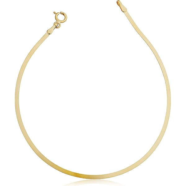 Amazon | Kooljewelry 10K イエローゴールド フラット オーバル リンク