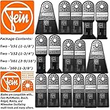 Fein MultiMaster Original Authentic 16 PC Mix E-Cut Oscillating Saw Blades 151 ( 63502151030 ) 152 (