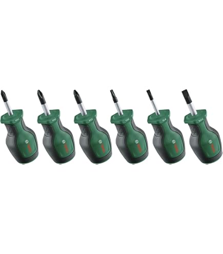 Bosch Precision Screwdriver Kit 8 Pieces (S2 Hard Steel Screwdrivers For Home Fixing, Model Building, Crafting; Precise And Magnetic Tip; PH/TX/SL; Color Coded Size; Softgrip