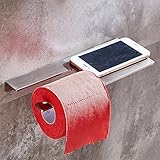 WINCASE Store トイレットペーパーホルダー　ステンレス製　多機能　棚付き　浴室収納ホルダー　スマホ小物置かれる　長方形　紙巻き器　壁取り付け