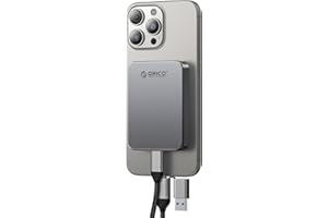 ORICO 256GB 外付けSSD マグネット式 iPhone 16 Pro Max対応 USB3.2 Gen1 最大460MB/s USB-C/A 両用ケーブル 磁着デザイン アルミ合金 タブレット・PC・スマホ用ポータブルストレージ - K5PLUS