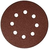 Bosch SR5R082 Random Orbit Sander Hook and Loop 8 Hole Disc 5-Inch 80 Grit Sand Paper, Red, 25-Pack 