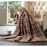 Member's Mark Luxury Faux Fur Throw (Taupe plaid)