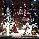 クリスマスツリー　シフゾウ　クリスマスステッカー　おしゃれウォールステッカー　飾り絵 (白)