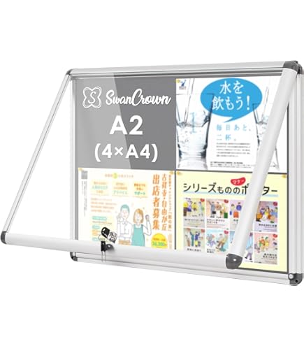 SWANSEA 屋外掲示板 マグネットボード壁付 扉式案内板連絡板 簡易ロック シルバーのアルミフレーム 研究所 工場 会社用 カバー付 980MM×980MM Amazon | Swansea 屋外掲示板 マグネットボード壁付 扉式案内板連絡板