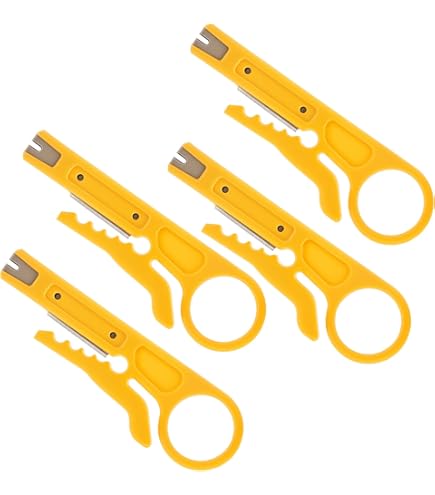 E-outstanding Mini Wire Stripper 3-Piece Set - Network Cable Cutter & Crimping Tool Kit