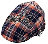Plus Nao(プラスナオ) 帽子 ハット ハンチング チェック柄 子供 キッズ ジュニア 男の子 男児 女の子 女児 日焼け防止 おしゃれ かわいい 48-50cm オレンジ
