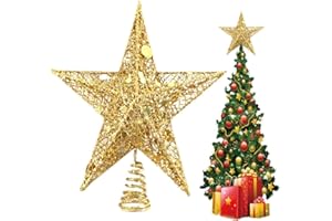 DUOLEIMI ツリートップスター クリスマス トップスター 25cm クリスマスツリー 星 クリスマス飾り デコレーション スター ゴールド