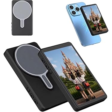 自撮りモニター | 4K1080P | モバイル電話 Vlog 自撮り　ホワイト Amazon.co.jp: King Ma iPhone自撮りモニターVlogポータブル