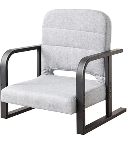 Amazon | 東谷 高座椅子S LSS-34GY グレー W56×D56.5~74.5×H67.5~85