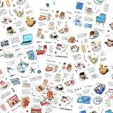 Lemsoda 手帳シール シール おしゃれ 少女&子供用 日常小物 DIY 手作り ステッカー 8枚セット ノート日記 カレンダー 装飾用ステッカー