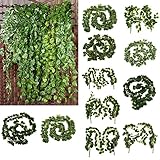 人工フェイクHanging Plant Leaves Garlandホームガーデン壁装飾ウェディングGarlands Poison Ivyコスチュームウェディングの装飾6.5 Ft 12個