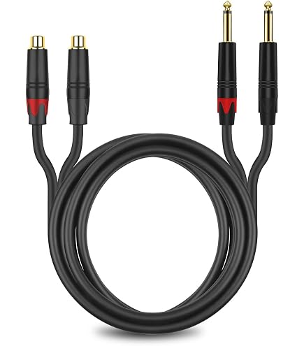 Hosa CPR-202 Audiokabel – Dual 1/4 Zoll TS Auf Dual RCA, 2 Meter Länge