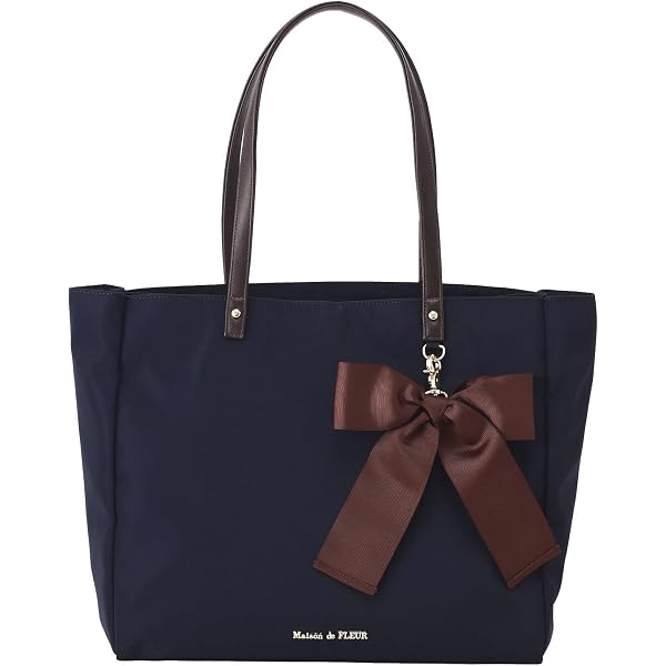 Amazon | [メゾン ド フルール] ドットチュールフリルトートMバッグ Maison de FLEUR ドットリボン トートバッグ