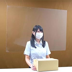 プラポート◆ビニールよりも透明度抜群!!◆PET透明パーテーション吊り下げ式【日本製】 Atype-600x900