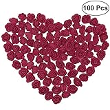 Vosarea ローズ　バラ　薔薇　造花　ローズヘッド　花びら　人工泡　ダークレッド　ローズフラワー　頭の花　ロマンチックな雰囲気を加え　ウェディングの装飾　DIY　工芸品　3.5cm　100ピース