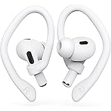 DamonLight イヤーフック 2組 AirPods Pro 2 & 1 AirPods 3 & 2 & 1用 Airpodsイヤーフック 滑り止め 快適フィット 人間工学設計 AirPodsアクセサリー (M、ホワイト)