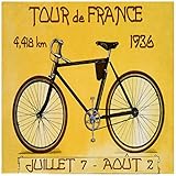 3dRose ct_163246_3 Image of French Poster Ad of Tour De France Bike Race Ceramic Tile, 8-Inch [並行輸入品