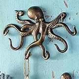壁ハンガーCoastal Swimming OctopusキーフックNautical Sea LifeタオルLeash新しい