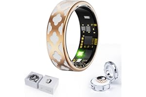 スマートリング 健康管理 睡眠管理 HPLSZCN 独立した充電コンパートメント Android/Iphone対応 スマート指輪 ヘルスケア IP68防水USB磁気充電 カメラ制御 小型 超軽量 カロリー 運動距離 歩数計 活動量計 smart ring 男女兼用 4サイズ プレゼント (8# 内周)