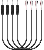 Amazon | uxcell 5本 3.5mm オーディオケーブル 裸線延長ケーブル AUX