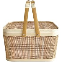 竹製ピクニックバスケット Amazon|竹ピクニックバスケット picnic basket ナチュラル M