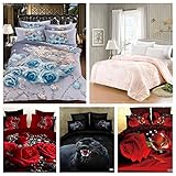 1 卸売 -100 ％綿の贅沢な 3 D の寝具のピースの結婚式の青い花柄の掛け布団を袋キングファミリーセット 2 m のベッドのレッドローズを終了し設定ベッドセットを設定する