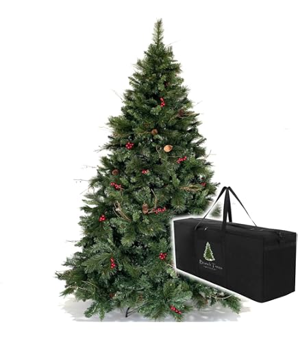 Amazon | Branch Trees® 最高級リッチ クリスマスツリー 210cm 赤い実