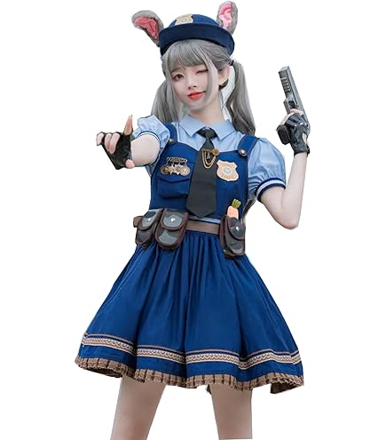 Amazon.co.jp: ズートピア ジュディ コスプレ衣装 帽子付き 11点