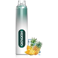HOOLOO 電子タバコ 充電式 大容量 ベイプ vape 6500口吸引可能 爆煙 持ち運び 使い捨て 水蒸気タバコ シーシャ 禁煙グッズ 電子たばこ 10種類フレーバー ニコチン無し タール無し（パイナップル・アイス）