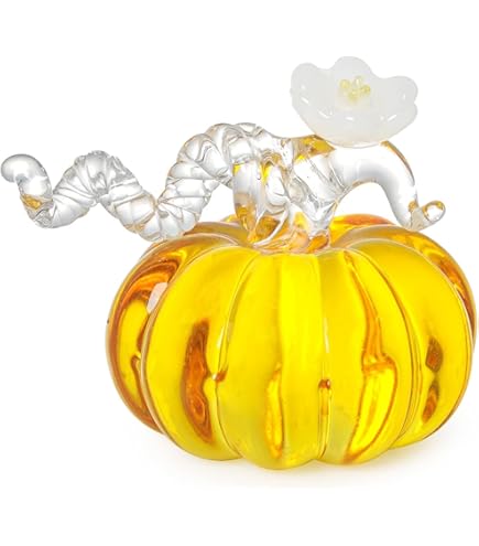 Amazon.co.jp: 手吹きガラスのカボチャの置物グッズ秋カボチャの装飾