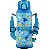 象印マホービン(ZOJIRUSHI) 水筒 紐つきキッズマグ 子供用 通園通学 ステンレスマグ シームレスせん ワンタッチ 480ml ダイナソーブルー ふたとパッキンが一体化 お手入れ簡単 SM-UA48-AJ