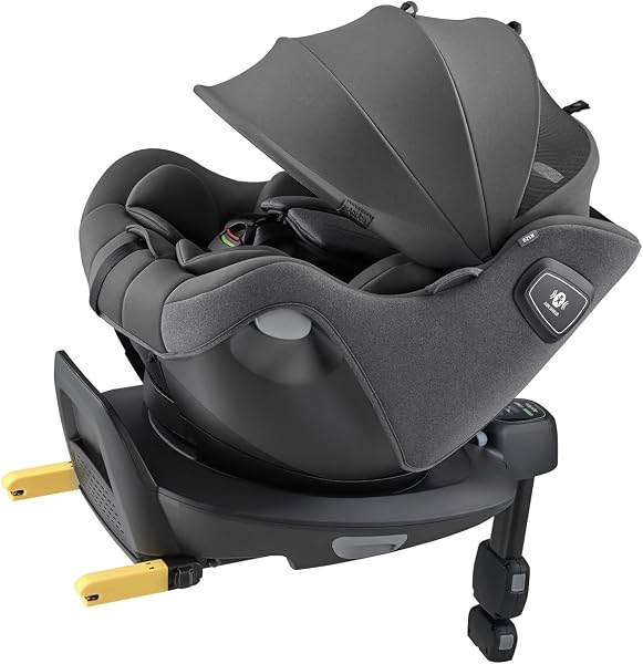 Aprica(アップリカ) チャイルドシート ISOFIX固定 クルリラエックスプラス AB 新生児~4歳頃まで 回転式 R129適合 セパレートシステム (グレー) 【2025年モデル】 2223438 - 1