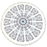 ラウンドタオル ビーチタオル ラグ マット 大判 バスタオル おしゃれ インテリア ソファーカバー (直径150㎝, C)