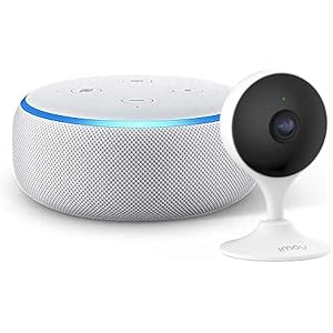 Echo Dot 第3世代 - スマートスピーカー with Alexa、サンドストーン + Imou 屋内セキュリティ…