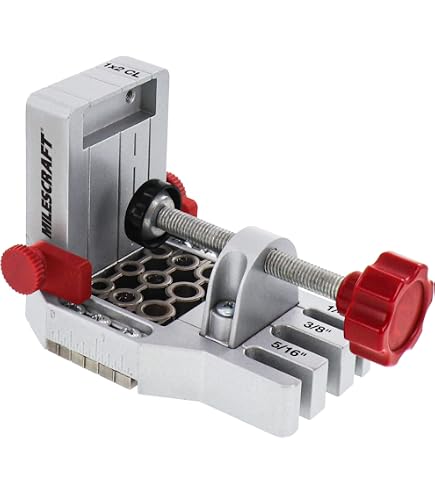 POWERTEC Dübelbohrvorrichtung Set – 1/4 Zoll, Mit Lasermarkierung, Kobaltbohrer & Anschlagkragen