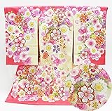 刺繍金彩 桜 鞠 綸子地紋様 お宮参り 着物 女の子（初着 産着 のしめ）【絹100% 友禅 】