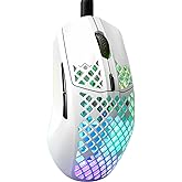 SteelSeries Aerox 3 Snow 6-Button 59g Gaming Mouse - IP54 Water Resistant - 18K CPI Optical Sensor - Prism 3-Zone RGB Illumin