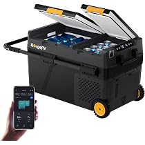 BougeRV ポータブル冷蔵庫 車載冷蔵庫 40L 未使用 Amazon.co.jp: 【リン酸鉄バッテリー内蔵可能】BougeRV 車載冷蔵庫 40L