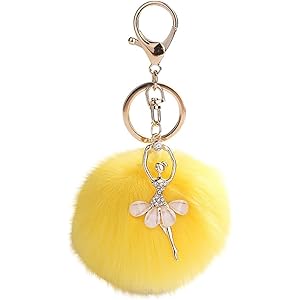 キーホルダー かわいい Plojuxi ラインストーン 天使 キーホルダー レディース キーリング キーチェーン ふわふわ ファーチャーム バッグチャーム キツネファー バッグ チャーム ボールファー高級感 上品携帯ストラップ かばん アクセサリー プレゼント
