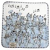 シンジカトウ 猫のオーケストラ タオルチーフ ブルー SKTC115-01