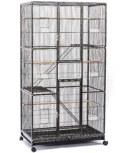 Amazon | Nagine 鳥かご 大型インコ ケージ 多頭飼育対応 豪華三層構造